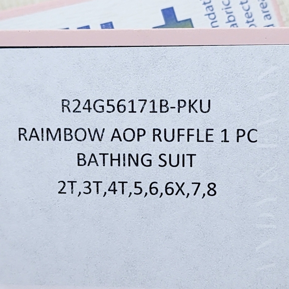 Andy & Evan Toddler Girls Rainbow Ruffle One Piece Bathing Suit - 3T - Picture 6 of 8